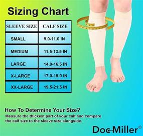 img 3 attached to Doc Miller Calf Compression Sleeve - Firm Support for Sports & Recovery | 15-20 mmHg Graduated Compression | Ideal for Shin Splints & Varicose Veins (Pale Skin, Large)