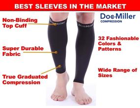 img 1 attached to Doc Miller Calf Compression Sleeve - Firm Support for Sports & Recovery | 15-20 mmHg Graduated Compression | Ideal for Shin Splints & Varicose Veins (Pale Skin, Large)