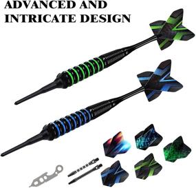 img 3 attached to 🎯 Grebarley Soft Tip Darts Set - 12 Pcs 18 Gram with 50 Extra Dart Tips, 9 Flights, 6 Shafts, Tool Kit - Ideal for Electronic Dart Board