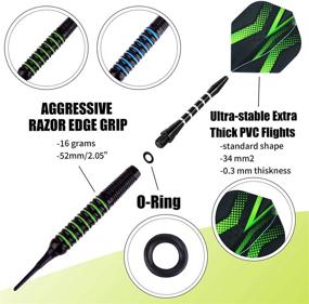 img 1 attached to 🎯 Grebarley Soft Tip Darts Set - 12 Pcs 18 Gram with 50 Extra Dart Tips, 9 Flights, 6 Shafts, Tool Kit - Ideal for Electronic Dart Board