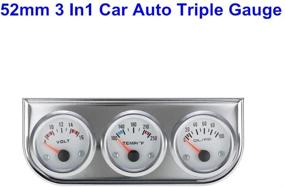 img 1 attached to 🚗 3-in-1 Car Meter Auto Gauge (Voltmeter + Water Temperature + Oil Pressure Gauge), 2-inch Chrome Voltage Gauge Water Temp Gauge Oil Pressure Sensor 12V 52mm Triple Gauge Kit (Fahrenheit White Dial)