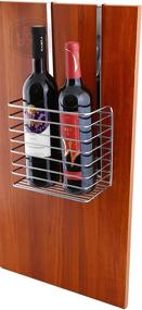 img 2 attached to 🚪 YBM HOME Multipurpose Over The Door Storage Basket Caddy - Organize and Store Kitchen Items, Wine Bottles, Bathroom Essentials, Cleaning Supplies - 2-Pack Chrome 2217