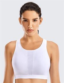 img 3 attached to Ultimate Support and Coverage with SYROKAN High Impact Criss Cross Sports Bras for Women - High Neck, Wirefree, and Padded!