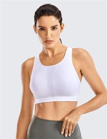 img 1 attached to Ultimate Support and Coverage with SYROKAN High Impact Criss Cross Sports Bras for Women - High Neck, Wirefree, and Padded!