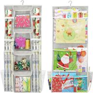 🎁 premium double-sided hanging gift wrap organizer storage pockets by simple houseware, (set of 1) logo