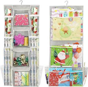 img 4 attached to 🎁 Premium Double-Sided Hanging Gift Wrap Organizer Storage Pockets by Simple Houseware, (Set of 1)