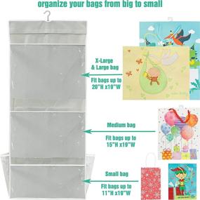 img 2 attached to 🎁 Premium Double-Sided Hanging Gift Wrap Organizer Storage Pockets by Simple Houseware, (Set of 1)