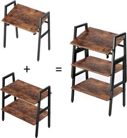 img 1 attached to 🛋️ WANSE Modern Night Stand/Sofa Side Table, 2 in 1 Three-Layer End Table for Living Room, Bedroom, Office - Easy Assembly, Rustic Brown+Black, 20.3-inch Length x 8.1-inch Width x 32.3-inch Height