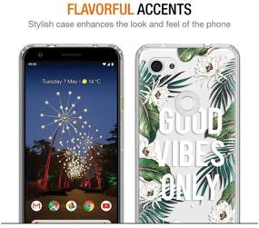 img 3 attached to Transparent Floral Google Pixel 3a XL Case - Ultra Slim, Shockproof TPU Silicone Back Cover with Leaves & Flowers Pattern for Google Pixel 3a XL Smartphone