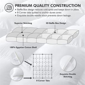 img 2 attached to 🛏️ Luxurious Siberian Goose Down Comforter - Queen Size, 100% Egyptian Cotton Cover, 60 oz. Fill Weight, White Solid