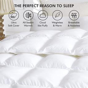 img 1 attached to 🛏️ Luxurious Siberian Goose Down Comforter - Queen Size, 100% Egyptian Cotton Cover, 60 oz. Fill Weight, White Solid