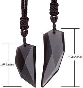 img 1 attached to 💍 Wolentty Obsidian Couples Necklace Featuring Wolf Tooth Design - Ideal Christmas Gift for Matching Jewelry Enthusiasts