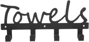 img 2 attached to 🧺 MyGift Black Metal Wall Mounted Towel Rack with 4 Hooks - Stylish Design for Kitchen and Bathroom Towel Storage