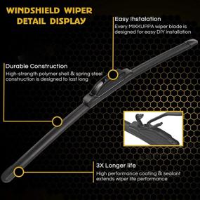 img 2 attached to 🌧️ Mikkuppa 24" + 20" Front Windshield Wiper Blades - Premium Quality for Superior Performance in All Weather Conditions - Original Equipment Replacement (Pack of 2)