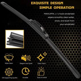 img 1 attached to 🌧️ Mikkuppa 24" + 20" Front Windshield Wiper Blades - Premium Quality for Superior Performance in All Weather Conditions - Original Equipment Replacement (Pack of 2)