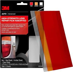 img 2 attached to 🚗 1 Red, 1 Amber, 1 Clear: 3M Auto High-Strength Lens Repair Film, Assorted Sheets