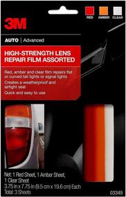 img 4 attached to 🚗 1 Red, 1 Amber, 1 Clear: 3M Auto High-Strength Lens Repair Film, Assorted Sheets