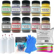 complete jacquard procion mx bundle with fiber reactive dye, soda ash, gloves, rubber bands, bottles, and craft spoons scoops logo