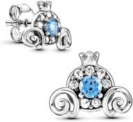 🎃 dazlily pumpkin carriage stud earrings: exquisite 925 sterling silver princess cinderella jewelry for women & girls - perfect jewelry gifts logo