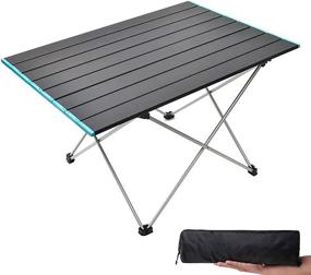 img 4 attached to 🏕️ ORISCONCA-Portable Camping Table: Ultralight Aluminum, Ideal for Camping, Picnic, BBQ, Beach, Fishing, Hiking & Holiday Parties (Small)