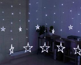 img 1 attached to Twinkle Star 12 Stars 138 LED Curtain String Lights with 8 Flashing Modes – Perfect for Christmas, Wedding, Party, Home Decorations (White)