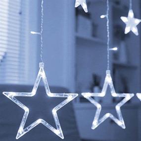 img 3 attached to Twinkle Star 12 Stars 138 LED Curtain String Lights with 8 Flashing Modes – Perfect for Christmas, Wedding, Party, Home Decorations (White)