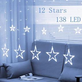 img 4 attached to Twinkle Star 12 Stars 138 LED Curtain String Lights with 8 Flashing Modes – Perfect for Christmas, Wedding, Party, Home Decorations (White)