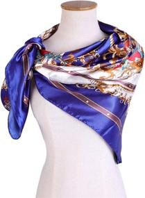 img 2 attached to Sanlin Square Scarf Hand Mulberry Pattern Women's Accessories for Scarves & Wraps