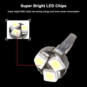 img 1 attached to 💡 cciyu Pack of 20 White T5 37 73 74 Wedge 3-SMD LED Light Bulbs for Speedometer Gauge Cluster