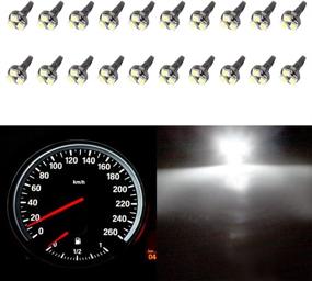 img 4 attached to 💡 cciyu Pack of 20 White T5 37 73 74 Wedge 3-SMD LED Light Bulbs for Speedometer Gauge Cluster