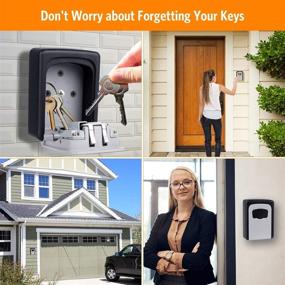 img 3 attached to 🔒 Secure Wall Mounted Key Lock Box: Weatherproof 4 Digit Combination for Realtors, Garage & Spare Keys - Grey