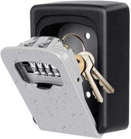 img 4 attached to 🔒 Secure Wall Mounted Key Lock Box: Weatherproof 4 Digit Combination for Realtors, Garage & Spare Keys - Grey