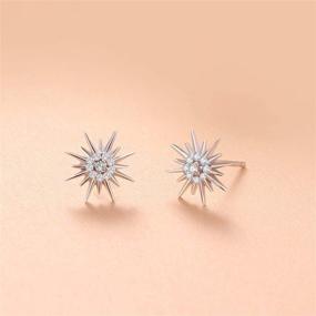 img 2 attached to 💎 Sterling Silver Star of David Stud Earrings with CZ - Jewelry Gifts for Women, Teens, and Girls