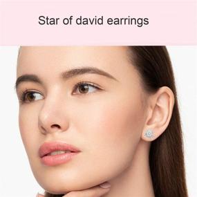 img 3 attached to 💎 Sterling Silver Star of David Stud Earrings with CZ - Jewelry Gifts for Women, Teens, and Girls