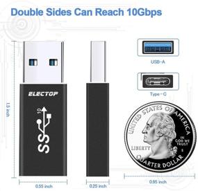 img 3 attached to 🔌 Electop Обновленный адаптер USB 3.1 GEN 2 мужской разъем - женский разъем Type-C (2 штуки) - двусторонняя зарядка и передача данных с пропускной способностью 10 Гбит/с, конвертер USB A в USB C 3.1 (черный)