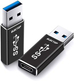 img 4 attached to 🔌 Electop Обновленный адаптер USB 3.1 GEN 2 мужской разъем - женский разъем Type-C (2 штуки) - двусторонняя зарядка и передача данных с пропускной способностью 10 Гбит/с, конвертер USB A в USB C 3.1 (черный)