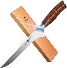 img 4 attached to 🔪 7 Inch TUO Boning Knife - Razor Sharp Fillet Knife - High Carbon German Stainless Steel Kitchen Cutlery - Pakkawood Handle - Luxurious Gift Box Included - Fiery Phoenix Series