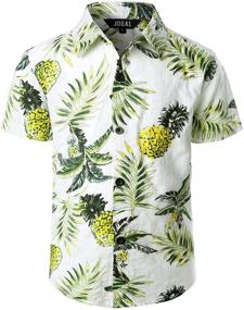 img 4 attached to 🌺 Vibrant Floral Button Hawaiian Boys' Clothing - JOGAL Collection for Stylish Tops, Tees & Shirts