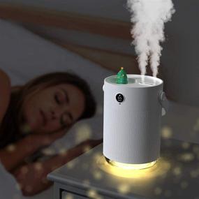 img 3 attached to 🌬️ AmuseNd 1L Ultrasonic Cool Mist USB Humidifier for Bedroom - Auto Shut-Off, Humidity Display, 3 Mist Modes - Quiet Humidifier for Bedside, Home, Baby Room, Office