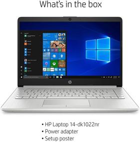 img 1 attached to 💻 HP 14-inch Laptop with AMD Gold 3150U, 4GB RAM, 128GB SSD, Windows 10 Home in S Mode - 14-dk1020nr, Natural Silver