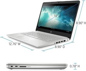 img 2 attached to 💻 Ноутбук HP с диагональю 14 дюймов, процессором AMD Gold 3150U, 4 ГБ ОЗУ, 128 ГБ SSD, Windows 10 Home в режиме S - 14-dk1020nr, натуральное серебро.