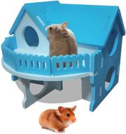 yuekua wooden hamster house diy assembling small animal hiding huts for 🏠 exercise, fun nesting, climbing, sliding, toy play, and chewing - pack of 3 logo