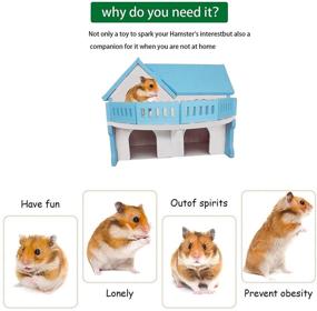 img 1 attached to YUEKUA Wooden Hamster House DIY Assembling Small Animal Hiding Huts for 🏠 Exercise, Fun Nesting, Climbing, Sliding, Toy Play, and Chewing - Pack of 3