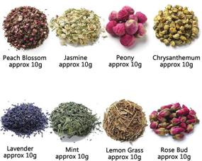 img 2 attached to 🌸 Dried Flowers and Herbs Decorative Accessories Set - 8 Bags of Dry Flowers for Essential Supplies, including Rose Buds, Lavender, Chamomile, and Jasmine Scents, Ideal for Flower Arrangements, Crafts, Bath Soap, and Lip Gloss Making.