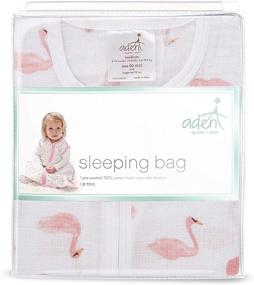img 2 attached to 👶 aden + anais Essentials Classic Sleeping Bag, 100% Cotton Muslin, Wearable Infant Blanket, Medium Size, 6-12 Months, Briar Rose Pattern with Swans