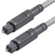 🔊 enhance your home theater experience with the durable and flexible emk digital optical audio cable toslink cable - cotton braided jacket - perfect for soundbar, tv, ps4, xbox & more (3ft/1m) logo