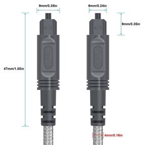 img 1 attached to 🔊 Enhance Your Home Theater Experience with the Durable and Flexible EMK Digital Optical Audio Cable Toslink Cable - Cotton Braided Jacket - Perfect for Soundbar, TV, PS4, Xbox & More (3Ft/1m)