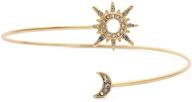 tenghong2021 crystal sun moon arm cuff bracelet - elegant adjustable rhinestone armlet for women and girls logo