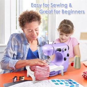 img 3 attached to 🧵 Portable Sewing Machine for Beginners with Light, Extension Table, Easy-to-Use & Safe for Kids - Best Gifts for DIY Home and Travel, Space-Saver