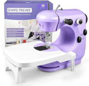 img 4 attached to 🧵 Portable Sewing Machine for Beginners with Light, Extension Table, Easy-to-Use & Safe for Kids - Best Gifts for DIY Home and Travel, Space-Saver